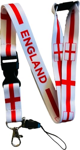 PAC Supplies Global Schlüsselband/Ausweishalter mit Sicherheitsverschluss und abnehmbarem Clip, england, Einheitsgröße