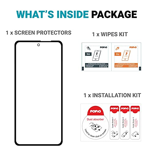 Image of POPIO Military-Grade Gorilla Tempered Glass for Xiaomi Mi 11X / Xiaomi Mi 11X Pro /Xiaomi Poco F3 / Xiaomi 11i / Xiaomi MI 11i | 9H Hardness, Edge-to-Edge, Bubble-Free