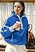 Panadila Womens Half Zip Sherpa Fleece Pullover Soft Oversized Sweatshirt with Pockets Warm Fuzzy Sweater (Bright Blue,XL)