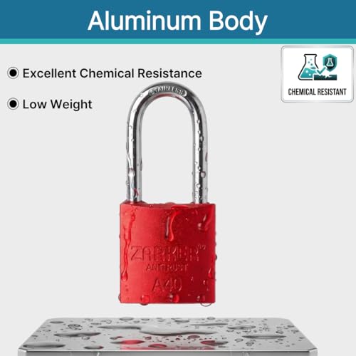 Image of A40 Keyed Padlock - Aluminum Body, Stainless Steel Shackle(SUS 304), Red, 1-Pack