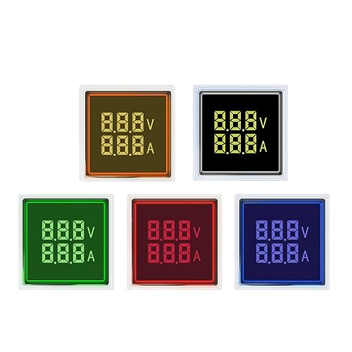 AC 20-500V 1-100A LED fW^dv dv M 220 ddv {gAyAeX^[ o (Square V A,Yellow)