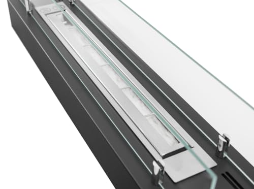 Ethanolkamin 700mm - EIN Einsatz für einen klassischen Kamin. Bio-ethanolkamin zum Aufstellen auf einem Tisch, Boden oder in einem holzbefeuerten Kamin. Bioethanol Kamin mit Glas. – Bild 6