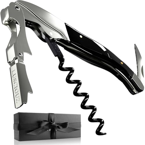 LUSCIOUZ ルーシャズ ソムリエナイフ 6巻 ロングスクリュー 6-SIX SPIRAL ダブルアクション (ブラック)