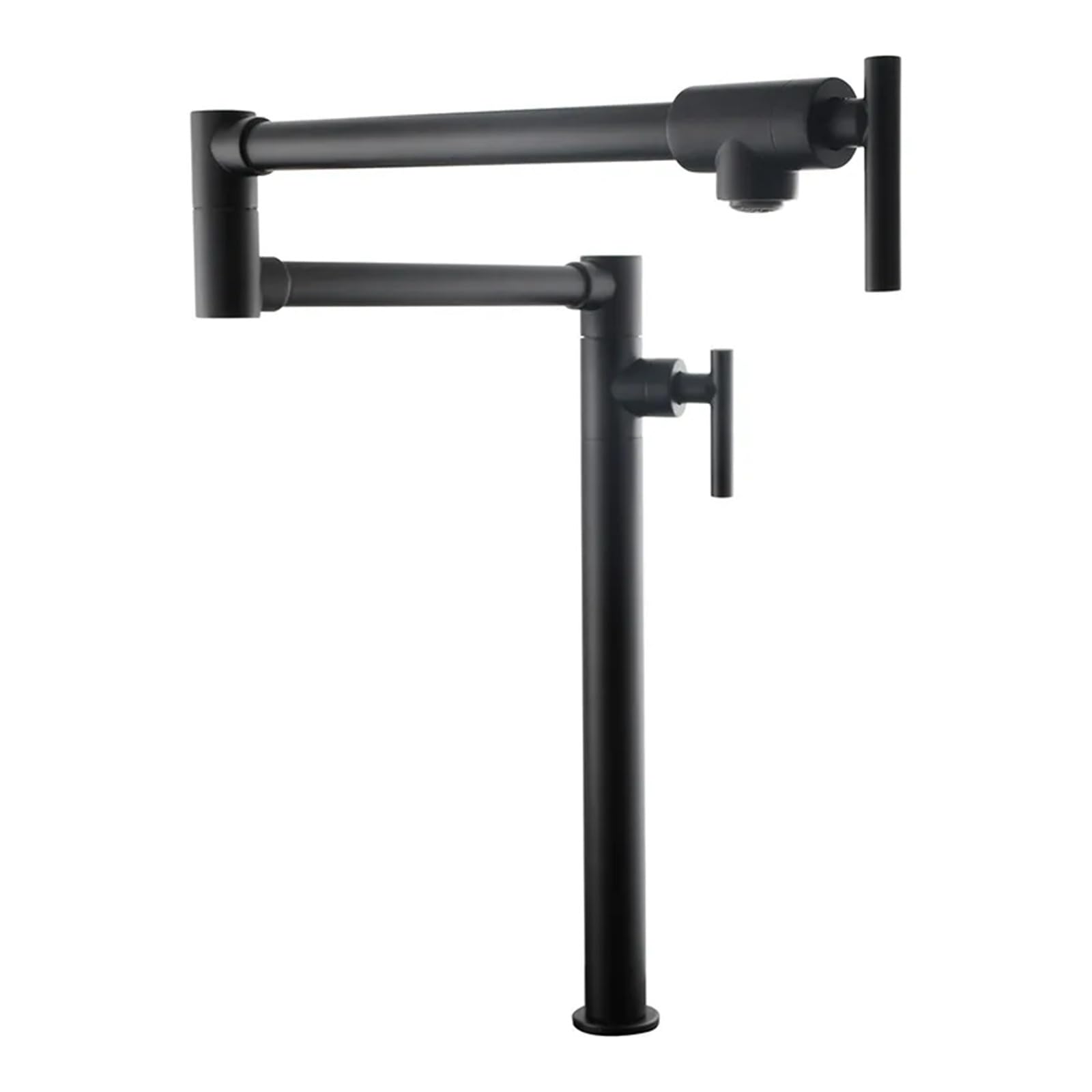 ZQFHSX Basin Faucet Brass 360 Rotation Folding Single Cold Kitchen Flexible Sink Deck Mounted for Most Scenarios(Black)
