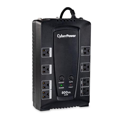 CyberPower CP800AVR AVR UPS Battery Backup and Surge Protector, 800VA/450W, 8 Outlets, Compact, UL Certified - image 3