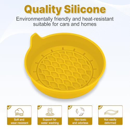Image of SINGARO Car Cup Holder Coaster, Silicone Cup Holder Insert, Universal Non-Slip Cup Holders, Car Accessories Interior for Women and Man 4 Pack Yellow