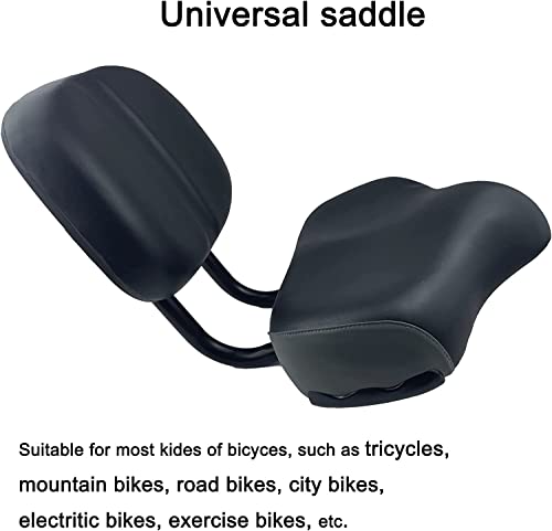 Thalous Bike Seat With Backrest Oversized Comfort Bicycle Saddle Replacement Soft Memory Foam Padded Pu Cushion Universal For Tricycle Mountain Bike Commuter Bike Electric Bike #TOP3