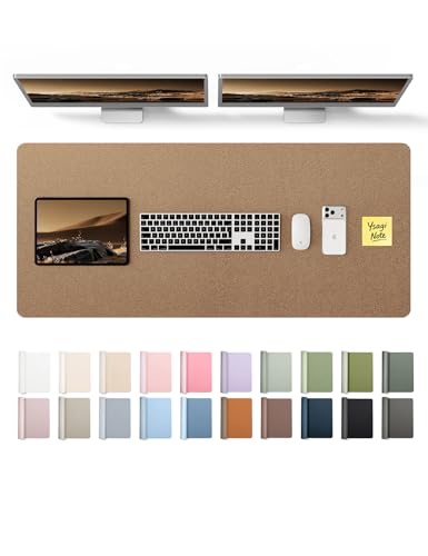 Image of YSAGi Leather Desk Pad Protector, Office Desk Mat, Large Mouse Pad, Non-Slip PU Leather Desk Blotter, Laptop Desk Pad, Waterproof Desk Writing Pad for Office and Home (Shiny Bronze, 47 inch x 17 inch)