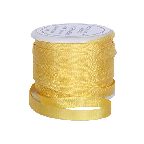 Threadart Sun Gold 4mm 100% Pure Silk Ribbon...