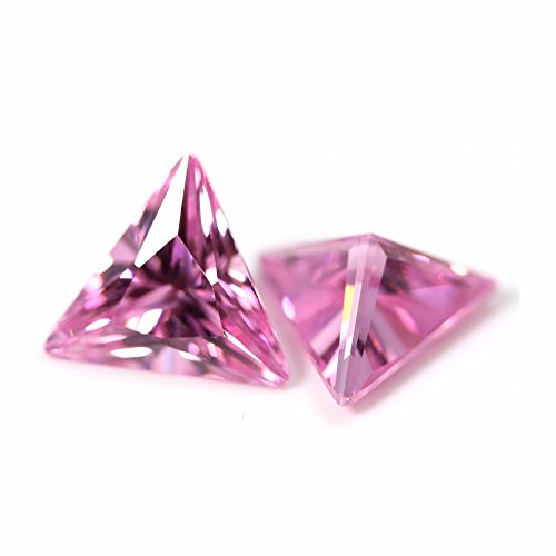 Zircone cubique rose AAA de forme triangulaire pour haute joaillerie