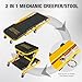 YELLOW JACKET Garage Creeper Seat, 2-in-1 Creepers Automotive, Mechanic Creeper, Foldable Z Garage Creeper with 6 PCS Wheels, Rolling Creeper Garage Seat Lay Down or Sit for Shop, Auto Repair