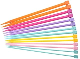 Katech 14 pcs Plastic Knitting Needles 25 cm (10 inch) Long Single Pointed