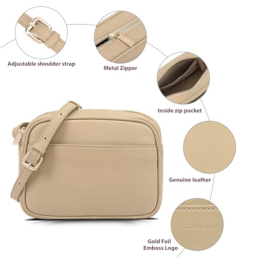 Women's Elegant Genuine Leather Crossbody Bag - Versatile Design, Adjustable Strap, Top Zip Closer, Light & Chic4