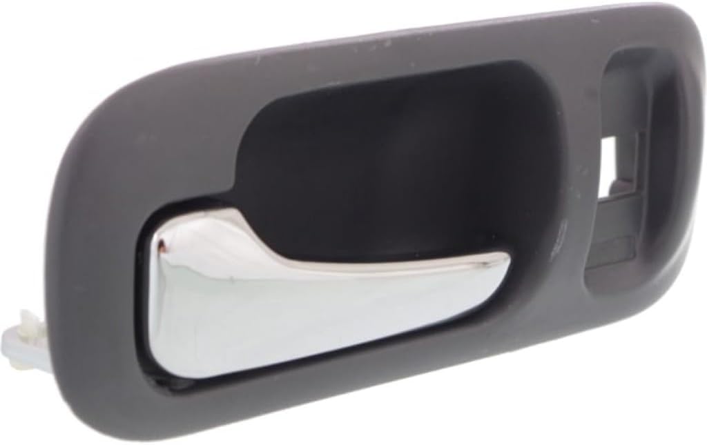 Door Handle for Honda CR-V 1997-2001 Driver Side | Front | Interior | Gray Bezel | w/Chrome Lever | with Door Lock Hole| Trim: LX/EX/SE