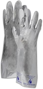 North Silver Shield Silver 8 EVOH/PE Chemical-Resistant Gloves - 14.5 in Length - Smooth Finish - 2.7 mil Thick - SSG/8 [PRICE is per CANISTER]