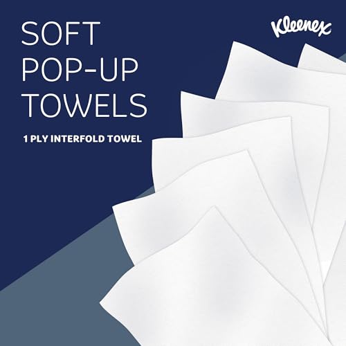 Kleenex Paper Towels 6088, 18 Pop-Up 1-Ply White Folded, Ultra Soft, Tear-Resistant, Absorbent, 18 Boxes x 70 (1,260 Towels Total)