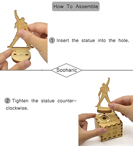 Queen Music Box, Song Bohemian Rhapsody, Clockwork Mechanism, Birthday Christmas Xmas Gifts, Fans Collections, Room Decorations (Queen 01) #TOP4