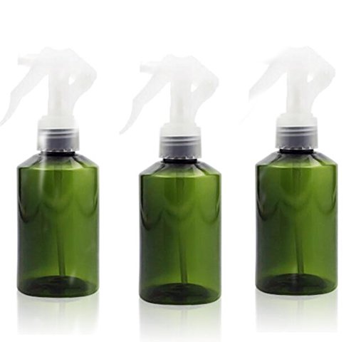 erioctry Empty Green Plastic Spray Bottle -Pack of 3 Large Refillable Container For Essential Oils Cleaning Products Or Aromatherapy - Clear Trigger Sprayer Mist (Green ) (150ml)