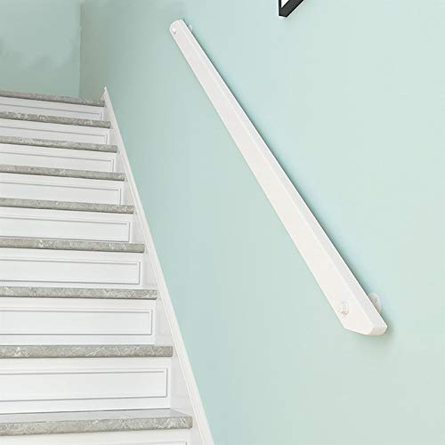 Garde-corps terrasse loft et rampe escalier bois blanc mural - 2