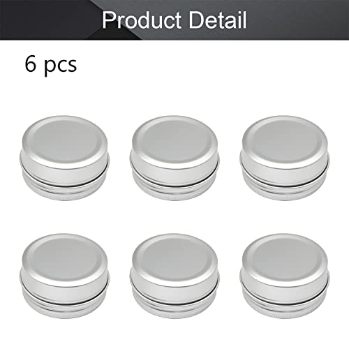 Image of Othmro 6pcs 1.7oz Round Aluminum Alloy Tin Cans Jar Refillable Containers with Screw Lid for Salves Spices Lip Balm Tea Candies Silver 5728mm