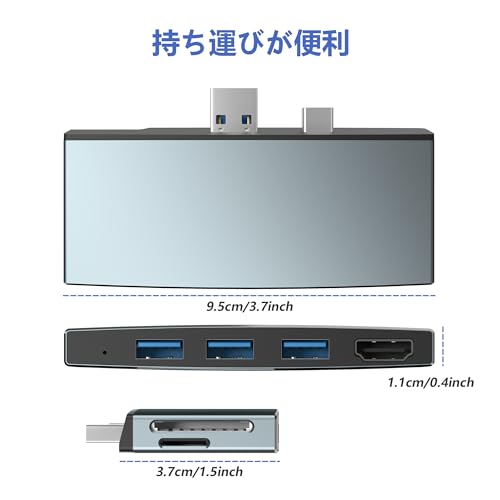 Cateck Microsoft Surface Pro 6/ Pro 5/ Pro 4 Docking Station USB Hub, Aluminum USB 3.0 Hub Adapter with 4K HDMI, 3 x USB 3.0 Ports, SD/TF Slot Memory Card Reader Adapter for Surface Pro 4/5/ 6 - Image 2