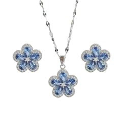 Flower Set H - Silver Color Blue