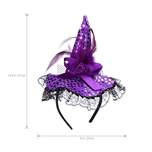 Binaryabc Halloween Witch Hat Headband For Halloween Costume Dress Up Party Supplies(Purple) #TOP1