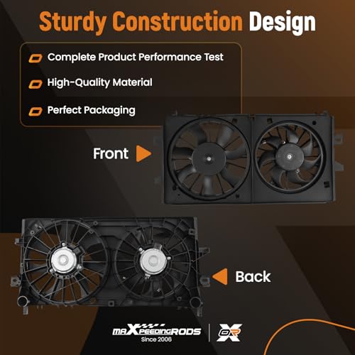 Image of maXpeedingrods Radiator Cooling Fan Assembly for Chevy Impala 2006-2013 Monte Carlo 2006-2007 Buick 2008-2009 Pontiac Grand 2005-2008