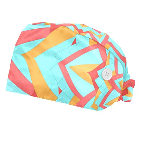 Chapeaux de travail JDEZ bouffants avec motif de fleur colorée pour hommes et femmes, lot de 2