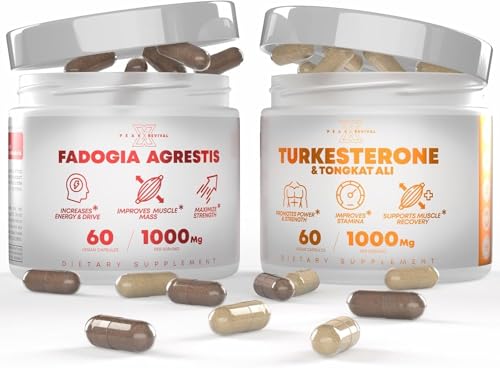 Image of Turkesterone & Tongkat Ali Lean Muscle Growth & Recovery, (120 Capsules) | Fadogia Agrestis & Turkesterone Tongkat Ali, Muscle Stack for Energy, Athletic Performance & Muscle Mass, BY Peak Revival-X
