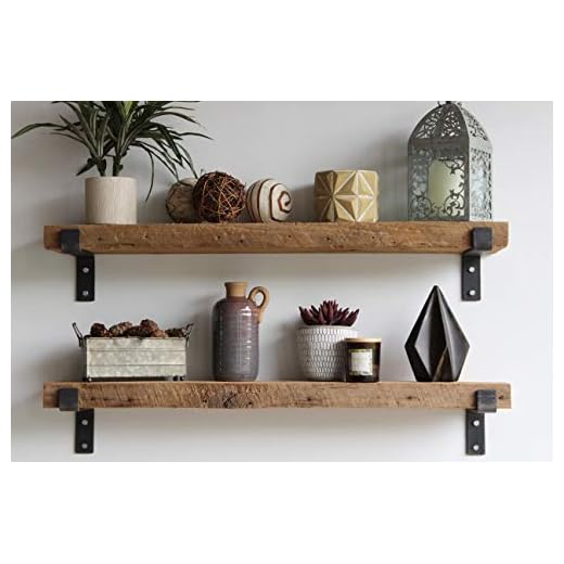 Urban Legacy Reclaimed Wood Accent Shelves Rustic Industrial Amish Handcrafted in Lancaster County, PA | Set of Two with Brackets