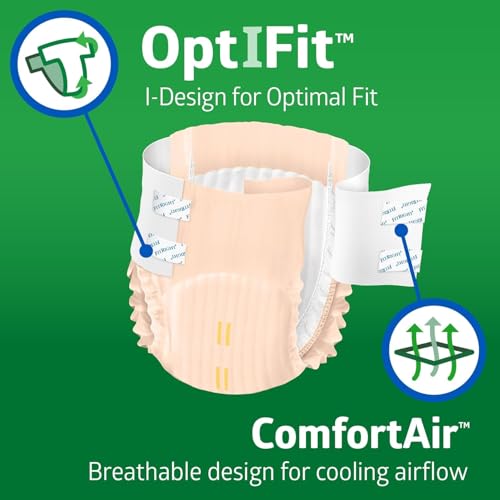 Image of FitRight Adult Diapers, Ultra Heavy Absorbency, S (Waist Size 20in-32in), 20 Count, OptiFit Incontinence Briefs for Men and Women, Disposable, Moisture-Wicking, Leak Protection,