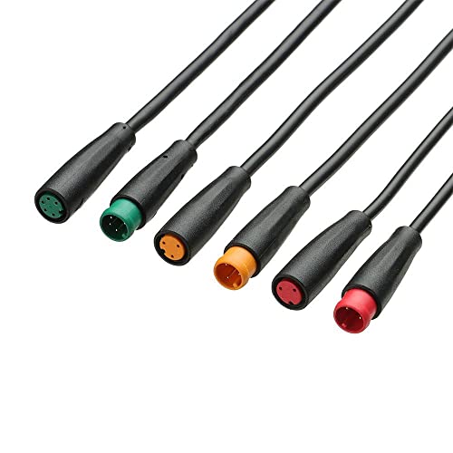 gofidin 6 Pcs Ebike Extension Cable 2pin/3pin/5pin Base Connector Female/Male Single Head Display Pin for Ebike Bafang Ebike Accessories 9mm Connector