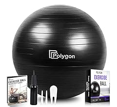Polygon Exercise Ball, Professional Grade Anti-Burst Balance Ball for Yoga, Birthing, Stability, Core Exercise, Fitness, Wo…