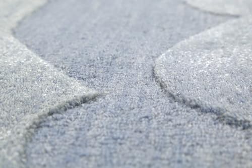 Wecon Home Moderner Kurzflor Kinderteppich mit Wolken Motiven von Smart Kids für das Kinderzimmer – Mika (160 x 230 cm, blau)