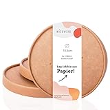 wiseware Einweg Deckel to Go braun - 25 Stück Pappdeckel rund passend für 1300ml Schale - Ohne PLA/PE - Biologisch abbaubarer Papierdeckel mit wasserbasierter Beschichtung