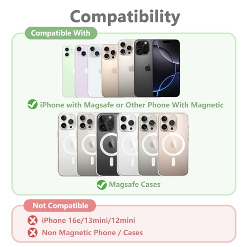 Image of Black Leopard Magnetic Wallets for Compatible with Magsafe Wallet for iPhone 17 /16 /15 /14 /13 /12 Series Pro Max Plus Air Phone Magnet Card Holder Fit 3 Cards PU Lether Mag Safe for Women Girl