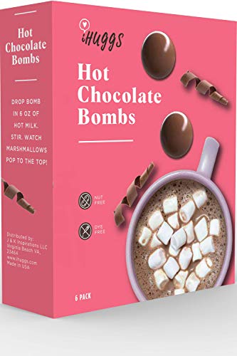 Hot Chocolate Cocoa Bombs with Marshmallows Inside, (6 pack) Small for 6 ounces of Milk