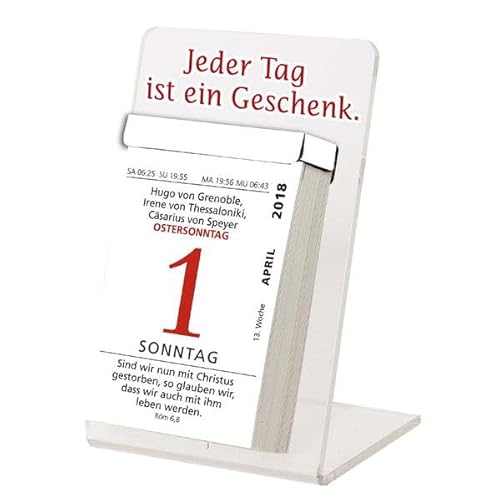 Preisvergleich Produktbild Tagesabreißkalender 2018: mit Acrylglas-Aufsteller