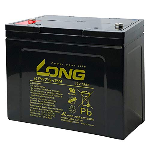 �y������[�d�ς݁zLONG / KPH75-12N�i�Y�Ɨp���~�d�r�j GP12750�݊� �d���쓮�@�� �d���쓮�ԗ� �o�b�N�A�b�v�d�� �\�[���[���d�V�X�e�� �Ή� �T�C�N���o�b�e���[ �V�[���h�^ MF