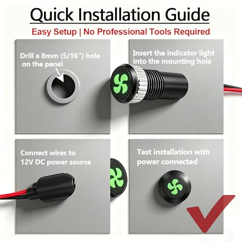 Lámpara LED Indicadora Metal 8mm Verde 12V para Panel miniatura 6