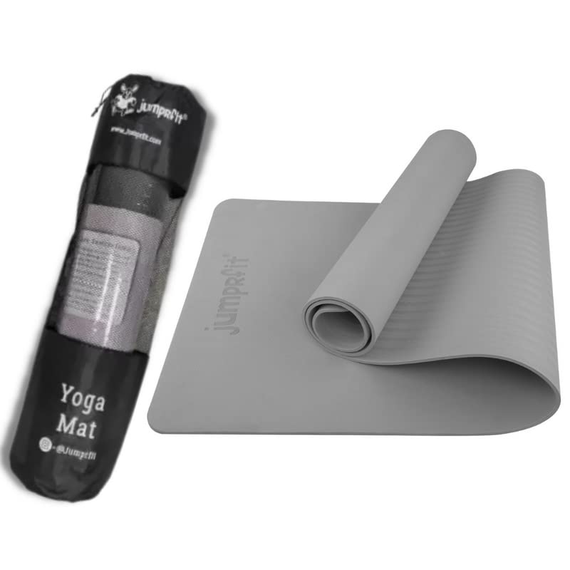 Jumprfit Yoga mat for Women and Men with Cover Bag High Foaming Material 10mm Extra Thick Exercise mat for Workout Yoga Fitness Pilates and Meditation (Dark Grey) (B09Z1QGD4P) Amazon Price History, Amazon Price Tracker