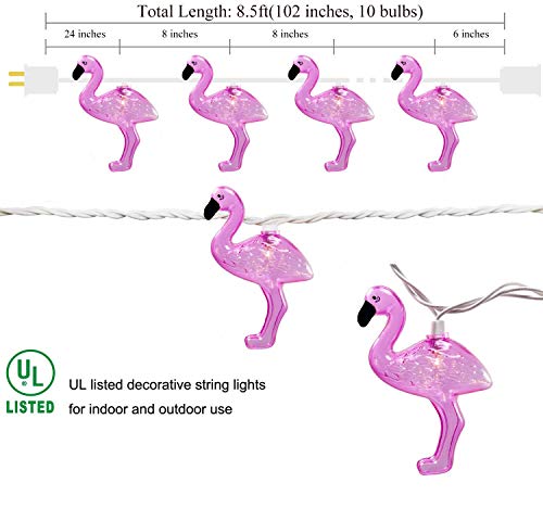 Sunsgne Pink Flamingo Outdoor String Lights Party Lights, Summer Patio String Lights Holiday String Lights Cute Pink Flamingo Lights Fun Lights For Bedroom Home, Birthday Gift, Party Decor #TOP1