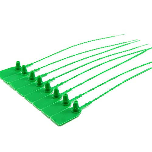 100 Pull Tight Anti-Tamper Numbered Plastic Security Fire Extinguisher Tag Self-Locking Election Box Safety Ties (Green)