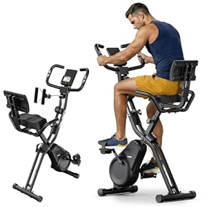 TREX SPORT Heimtrainer Fahrrad klappbar TX-390XB TRIBER | Hometrainer Fahrrad mit 10 Widerstandsstufen, 7 Sitzhöhen, App-Steuerung, Ergometer klappbar bis 120 kg belastbar