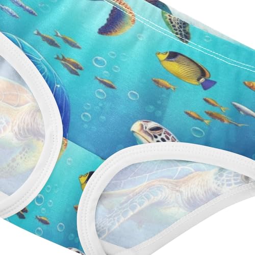 Cotton Toddler Girls Underwear Colorful Sea Turtles Blue Panties for Girl Florals Briefs Underpants 2t4