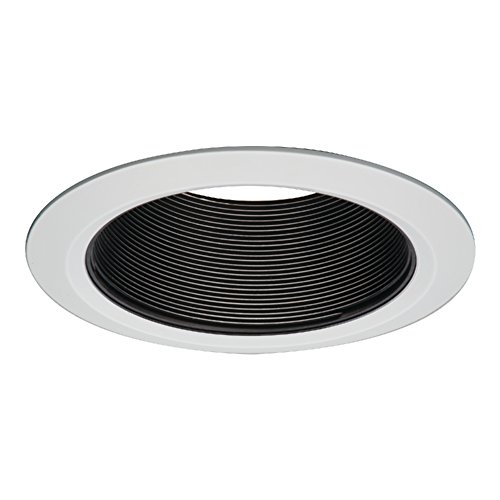 HALO Recessed 5109BB Plastic Tapered Coilex Baffle White Self-Flange Ring, 5 In, Black