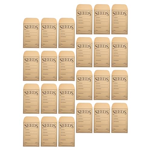 VILLFUL 50個ミニ自粘種子封筒 牛皮紙製 小型収納袋 花種子 コイン 小物収納用 ガーデニング用品 家用 オフィス用