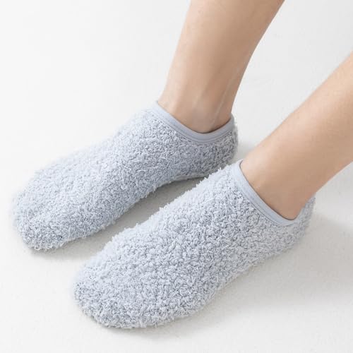 Image of 3Pairs Ankle Socks Low cut Pom Pom Fluffy Fuzzy Warm Winter Plush Slipper Socks For Women