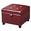 Leather Red With Solid Wood Legs